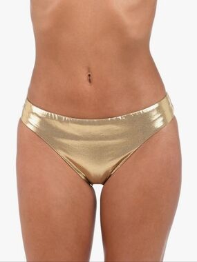 NWT Sunshine 79 Hipster Bikini Swimsuit Bottom Size 14 Gold Metallic Shiny